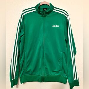 adidas Vintage Originals Men's Classic 3 Stripe Track Jacket, M, Green Full Zip